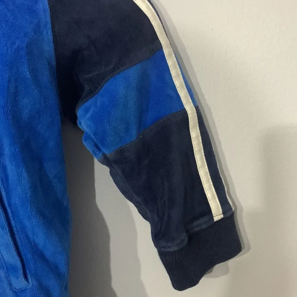 Vintage ADIDAS Infant Baby Boys Velour Hoodie Sweatshirt & Sweatpants Set 24M